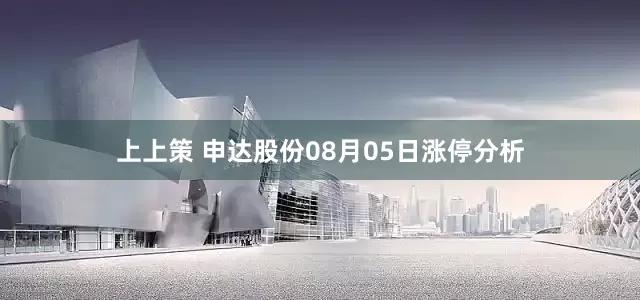 上上策 申达股份08月05日涨停分析