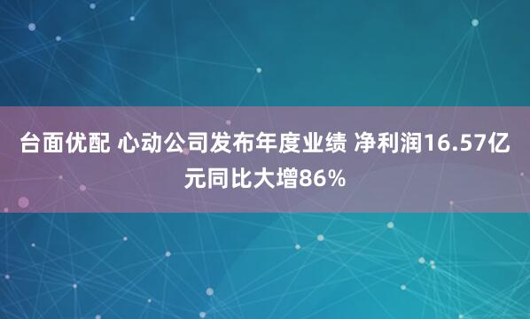 台面优配 心动公司发布年度业绩 净利润16.57亿元同比大增86%