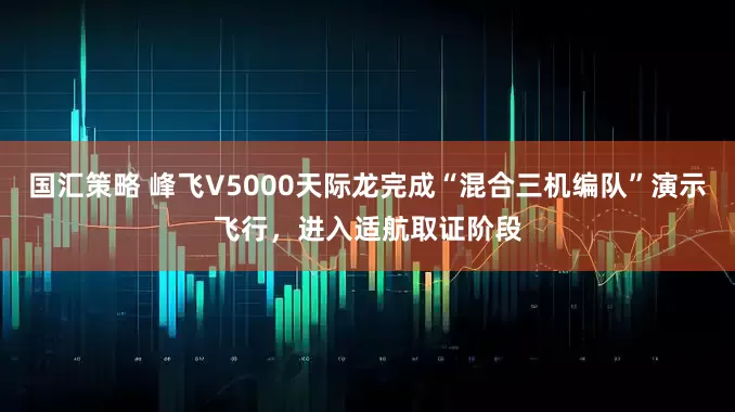 国汇策略 峰飞V5000天际龙完成“混合三机编队”演示飞行，进入适航取证阶段
